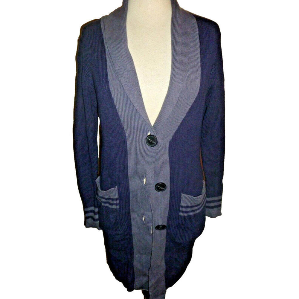 NWT NEW Evy’s Tree Candace Duster Blue‎ Wave Cardigan Sweater Acrylic S Small